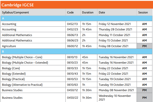 三大国际考试局秋季IAL/IG考试时间安排！(图8)